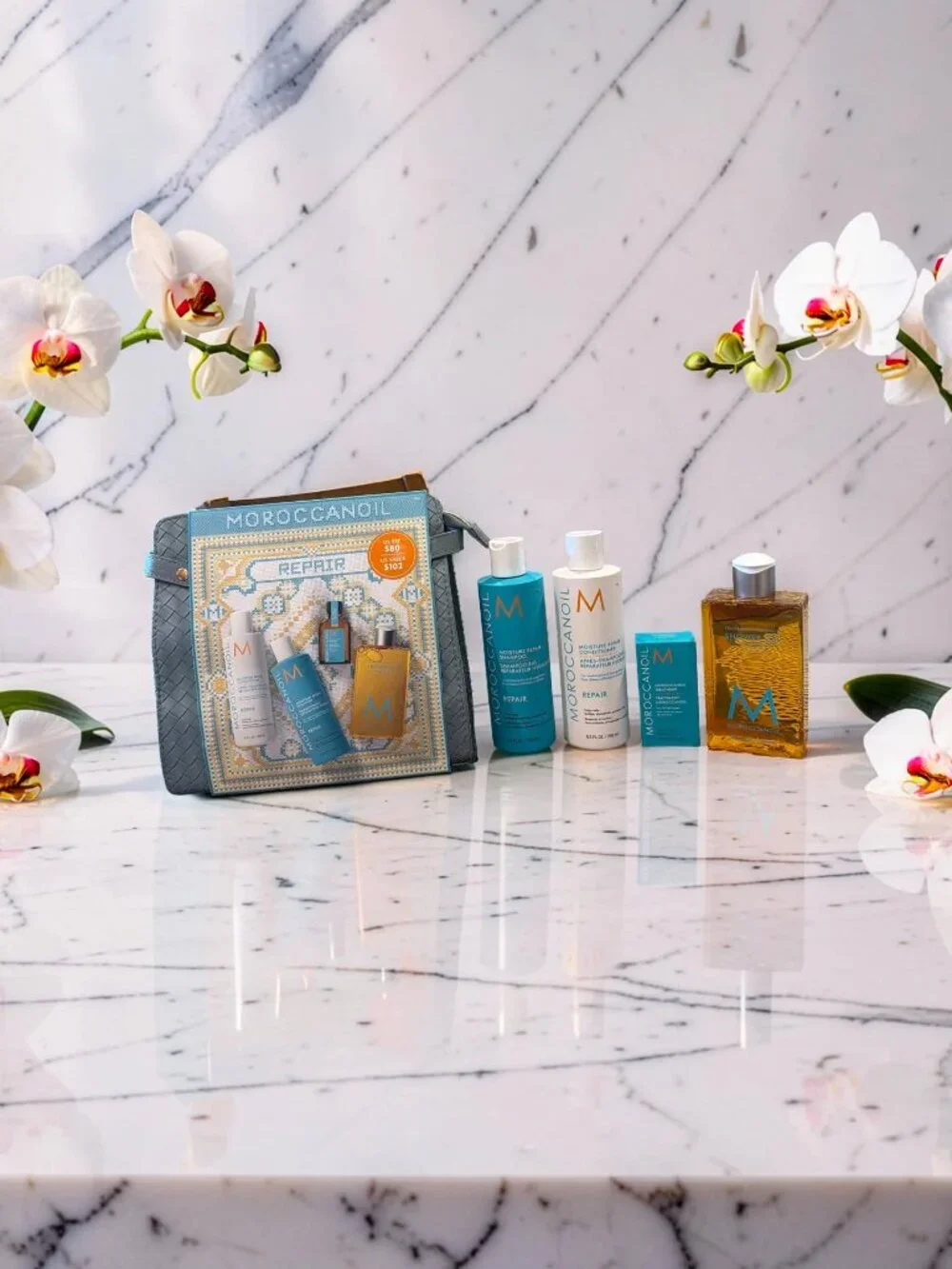 Moroccanoil Repair Shampoo & Conditioner 8.5 oz Shower Gel 8.4 oz Treatment 0.8